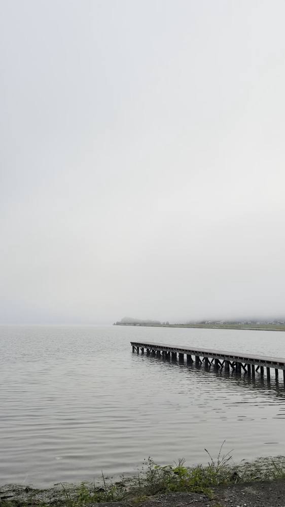 朝霧の木崎湖